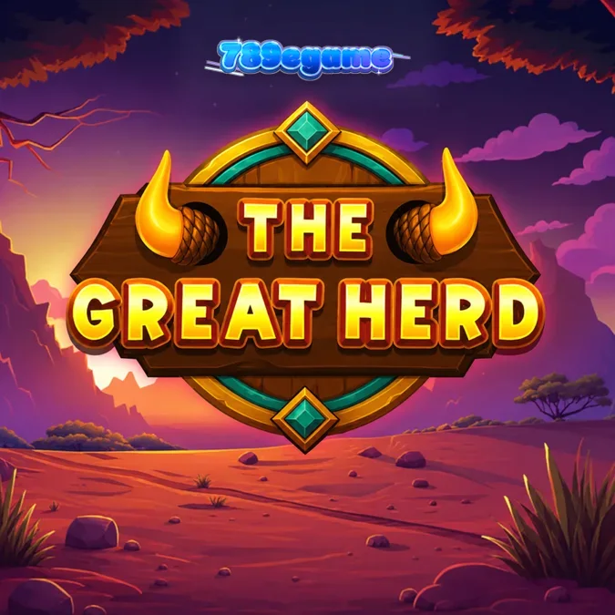 Tampilan visual slot The Great Herd dengan tema savana Afrika